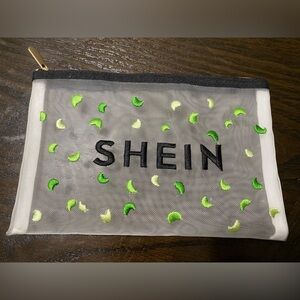 SHEIN letter graphic embroidery detail makeup pouch